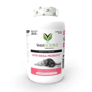 VetriScience Extra Strength Gut Health | Digestive Relief for Dogs and Cats | 180 Capsules