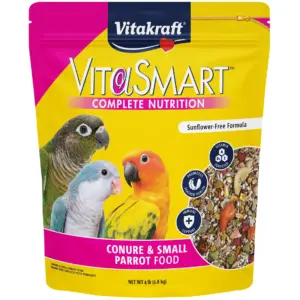 Vitakraft Vita Smart Conure Dry Food | Daily Vitamin-Enriched Bird Feed | 4lb