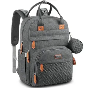 Diaper Bag Backpack | Baby Essentials Travel Tote | Multi Function Waterproof Diaper Bag | Travel Essentials Baby Bag with Changing Pad | Stroller Straps and Pacifier Case | Unisex