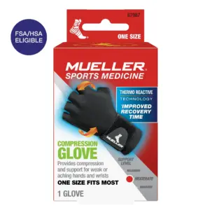 Mueller Reversible Compression Glove | Black | Unisex | One Size Fits Most | Single