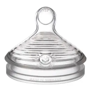 NUK Simply Natural Fast Flow Bottle Nipples | 2-Pack | Silicone | Single
