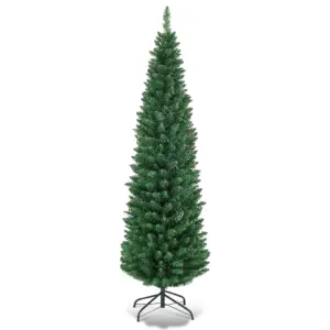 Topbuy 6'Green Slim PVC Artificial Christmas Tree Home Holiday Decoration