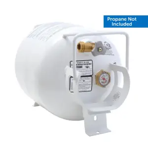 Flame King 20LB Empty Steel Horizontal Propane Tank Cylinder with OPD and Built-Inch Gauge