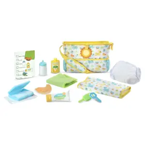 Melissa and Doug Mine To Love Travel Time Play Set for Dolls (Diaper Bag | Bottle | Sunscreen | More | 17 Pieces | Great Gift for Girls And Boys | Best for 3 | 4 | 5 Year Olds And Up)