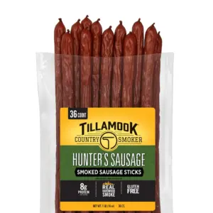 Tillamook Country Smoker Smoked Sausage | Hunter's Sausage | 16 Ounce (36 Count Meat Sticks Bulk Pack) Real Hardwood Smoked | Low Carb | High Protein Ready to Eat Keto Snack MDA05