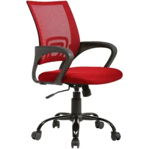 BestOffice Ergonomic Office Chair | Lumbar Support | Adjustable Height with Armrests for Adults(Red)