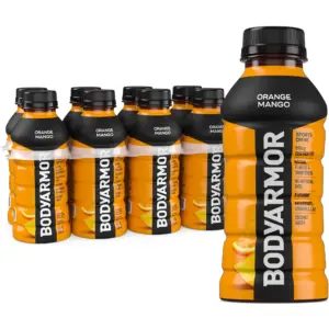 BODYARMOR Orange Mango Electrolyte Sports Drink | 12 fl Ounce | 8 Pack Bottles | Regular