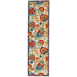 Nourison Aloha Indoor/Outdoor Multicolor 2' x 6' Area Rug | (2x6) | Runner | 2' x 6'