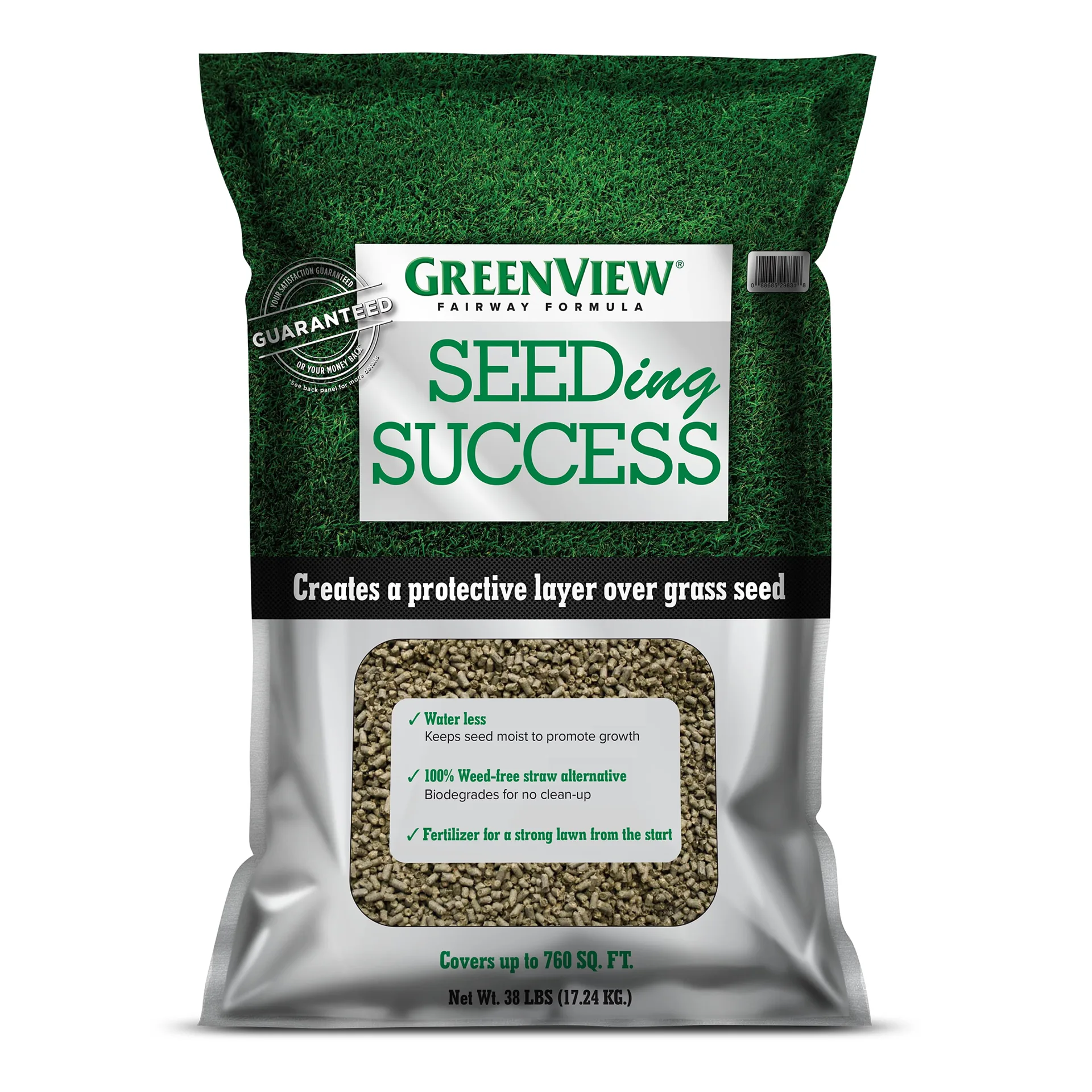 GreenView Fairway Formula Seeding Success Biodegradable Mulch + Starter Fertilizer | 38 lbs. | Covers 760 Sq. ft