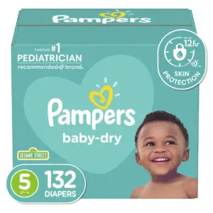 Pampers Baby-Dry Extra Protection Diapers | Size 5 | 132 ct