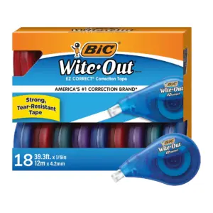 BIC Wite-Out Brand EZ Correct Correction Tape | 18-Count Pack
