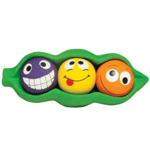 Multipet Three Peas Inch a Pod Latex 4-1 Dog Toy with Squeaker Balls inside Squeaker Pod | 7.5