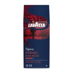 Lavazza Opera Intenso Ground Coffee | Dark Roast | Arabica & Robusta Blend | 12 Ounce Bag