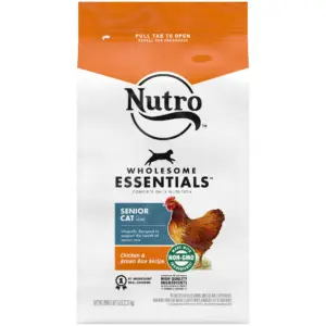 Nutro Wholesome Essentials Natural Chicken and Brown Rice Cat Food For Senior Cat | 5 Lb. Bag | 5 lbs