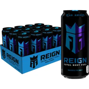 Reign Total Body Fuel | Razzle Berry | Fitness and Performance Drink | 16 Ounce (Pack of 12)