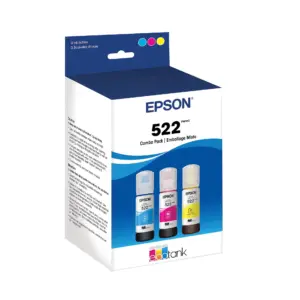 Epson 522 EcoTank Ink Ultra-high Capacity Bottle Color Combo Pack (T522520-S) Works with EcoTank ET-2720 | ET-2800 | ET-2803 | ET-2840 | ET-4700 | ET-4800 | ET-4810