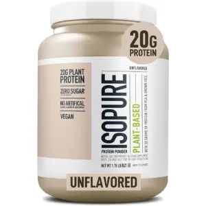 Isopure | Plant-Based Protein | 20 g Pea and Brown Rice Protein Powder | Unflavored | 1.15 lb | About 20 Servings | 1.15 lbs (Pack of 1)