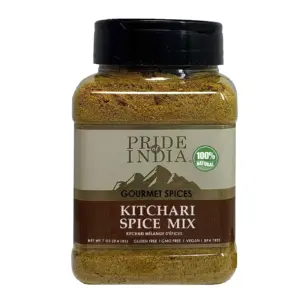 Pride of India | Kitchari Spice Seasoning – Made with Authentic Indian Spices – Good for Health Cleanse and Diet – Easy to Use – 7 Ounce. Medium Dual Sifter Jar
