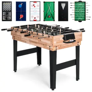 Best Choice Products 2x4ft 10-Inch-1 Combo Game Table Set w/ Hockey | Foosball | Pool | Shuffleboard | Ping Pong | Natural