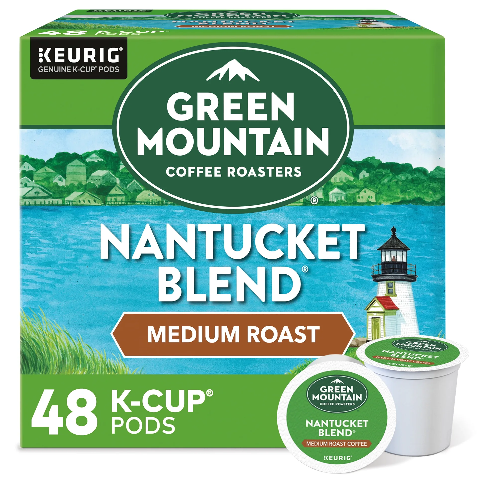 Green Mountain Coffee Roasters Nantucket Blend | Single-Serve Coffee K-Cup Pods | Medium Roast | 32 Count | Pack of 2