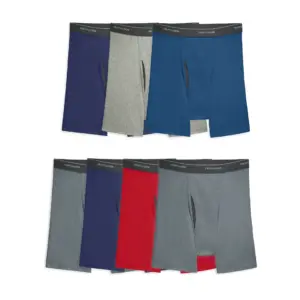 Fruit of the Loom Men's CoolZone Fly Boxer Briefs | 7-Pack | 7 Pack | Assorted Colors | L
