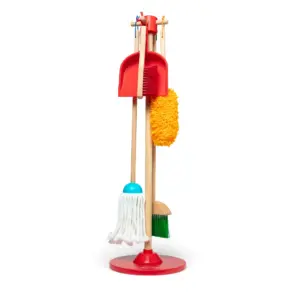Melissa and Doug Dust! Sweep! Mop! 6-Pc Wood Pretend Play Preschool Cleaning Set | FSC Certified