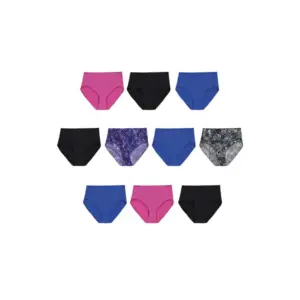 Hanes Women's Cool Comfort Microfiber Brief Underwear | 10-Pack | Assorted | 10 (3XL)
