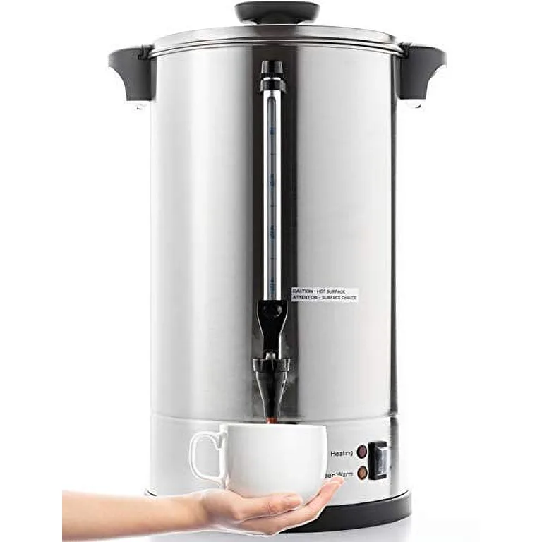 Large Coffee Urn,100-Cup Coffee Maker with Temperature Control | 15L/3.96Gal Stainless Steel Hot Water Percolate & Dispenser for Commercial | Home | Wedding & Party