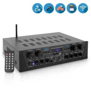 Pyle PTA44BT Bluetooth Home Audio 500 Watt 4 Channel Amplifier Stereo Receiver (Premium Edition)