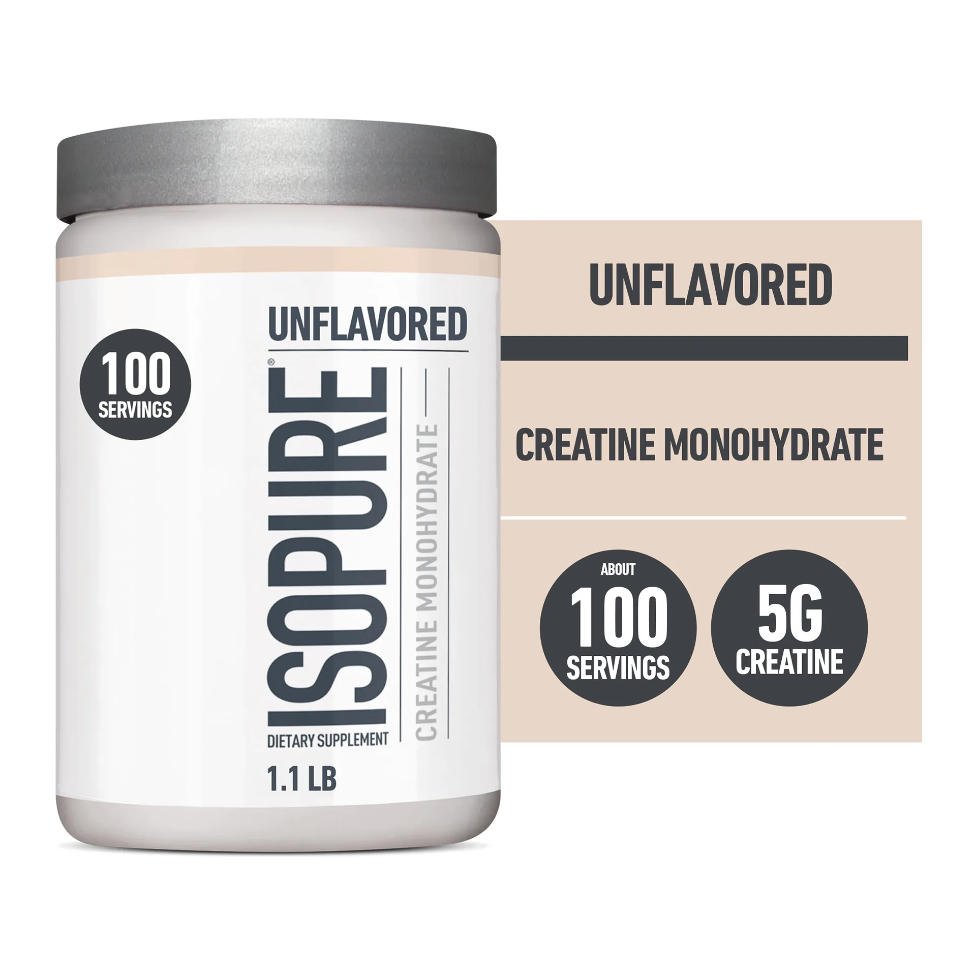 Isopure | Creatine Monohydrate | Unflavored | 1.1 lb