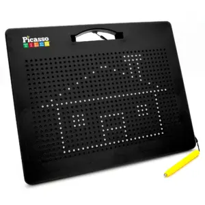 PicassoTiles Large Magnetic Drawing Board Inch Black with 748 Beads for Kids Ages 3+ PTB01-BLK