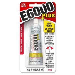 Eclectic E6000 PLUS No Odor Industrial Adhesive | Clear | 0.9 fl. Ounce. | 0.9 Ounce