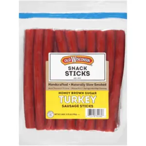 Old Wisconsin Honey Brown Sugar Turkey Sausage Snack Sticks 28 Ounce. Pack