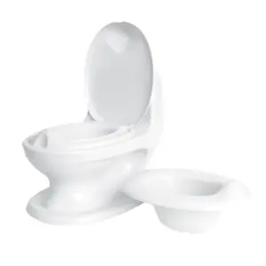 Nuby My Real Potty Training Toilet with Life-like Flush Button & Sound | White