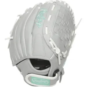 Rawlings Sure Catch Softball 11-inch Glove | Left Hand Throw | All | Mint/Grey/White | Left-Handed