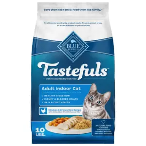 Blue Buffalo Tastefuls Chicken & Brown Rice Adult Indoor Dry Cat Food | 10-lb Bag | 10 lbs