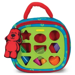 Melissa and Doug K's Kids Take-Along Shape Sorter Baby Toy With 2-Sided Activity Bag and 9 Textured Shape Blocks