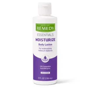 Medline Remedy Essential Moisturizing Body Lotion (8 Ounce Bottle) | Unscented | Hydrating | Soothing For Dry Skin