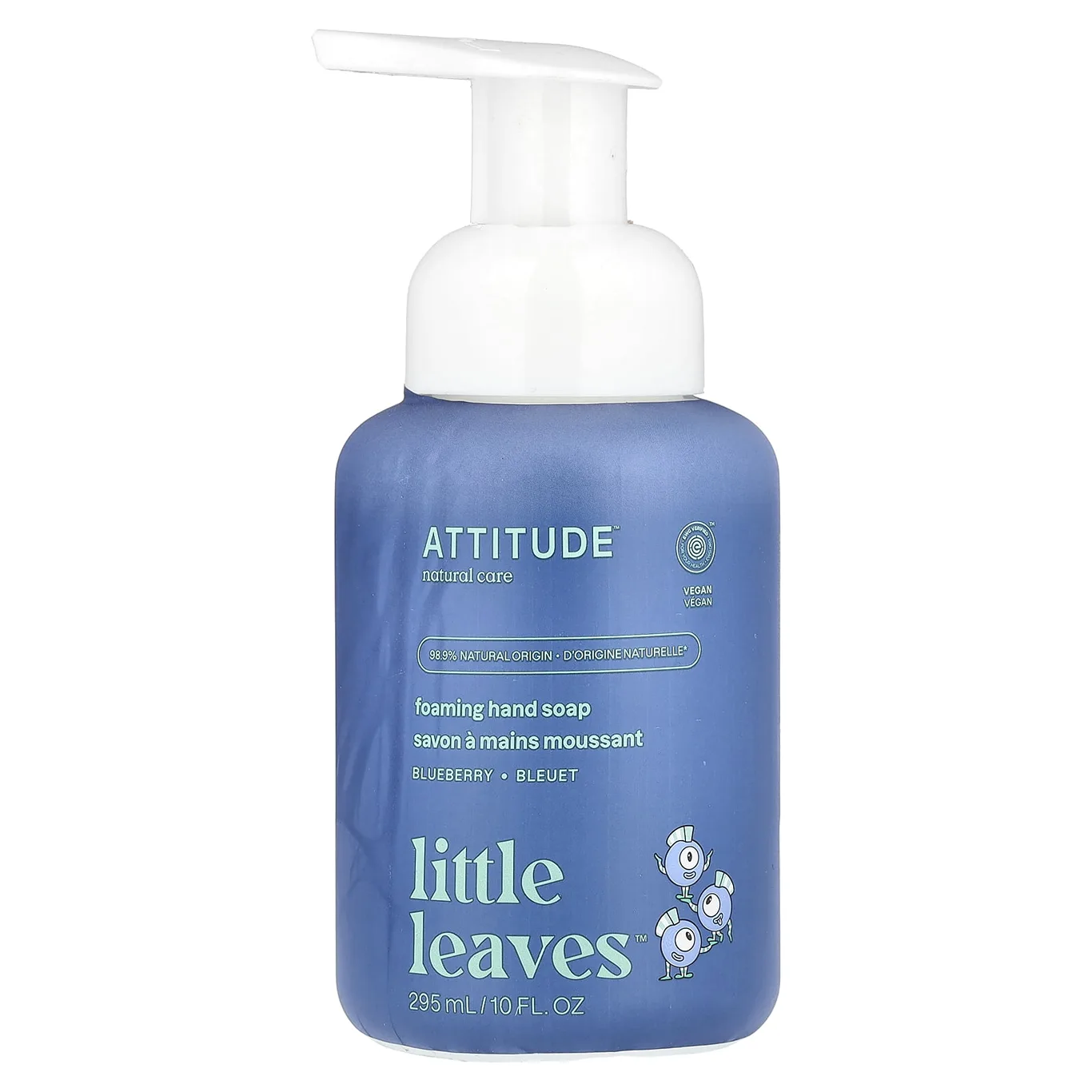 ATTITUDE Little Leaves Science | Foaming Hand Soap | Blueberry | 10 fl Ounce (295 Milliliters)