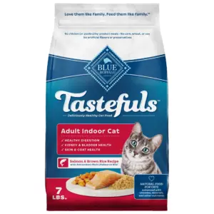 Blue Buffalo Tastefuls Adult Dry Cat Food for Indoor Cats | Salmon Recipe | 7-lb. Bag