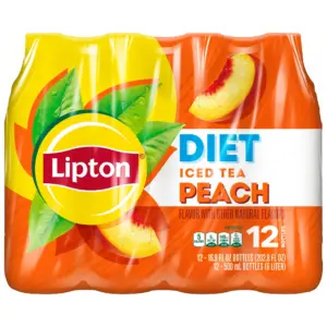 Lipton Peach Flavor Diet Iced Tea | 16.9 fl Ounce Bottles | 12 Count