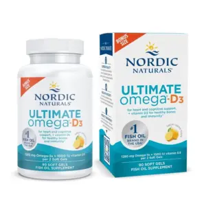 Nordic Naturals Ultimate Omega-D3 Softgels | Lemon | 1280 mg | Fish Oil 90 Ct | 90 Count (Pack of 1)