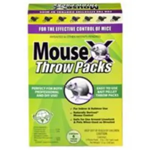 MouseX Throw Packs Bait Pellets for Mice | Pack of 6 | 12oz | EcoClear Products