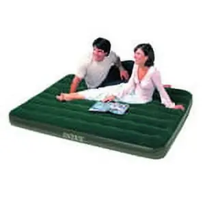 Intex: Dura-Beam: Prestige Downy Airbed | Queen | Green | 10 Inflatable Air Mattress | Fiber-Tech | Velvety Surface | Indoor-Outdoor | 600lb Cap | 64109E