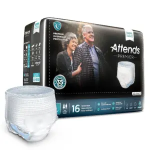 Attends Premier Disposable Underwear Pull On with Tear Away Seams Large | ALI-UW30 | Overnight | 16 Ct