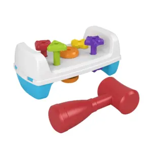 Fisher-Price Tap and Turn Bench Pretend Tools 2-Sided Toy for Infants and Toddlers