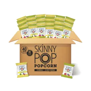 SkinnyPop Gluten-Free Original & White Cheddar Popcorn Snacks Variety Pack | 0.5 Ounce (40 count)