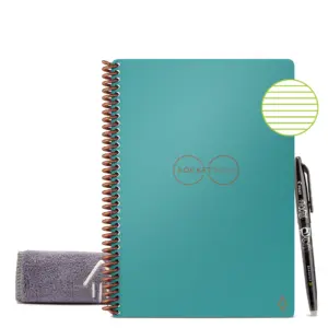 Rocketbook Core Smart Reusable Spiral Notebook | Teal | Executive Size Eco-friendly Notebook (6 x 8.8)- 36 Lined Pages | Includes 1 Pen & Microfiber Cloth