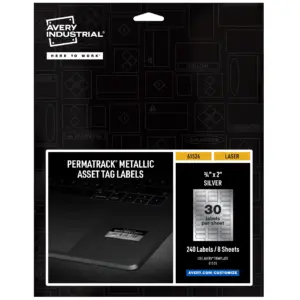 Avery PermaTrack Metallic Asset Tag Labels | 3/4 x 2 | 240 Asset Tags (61524)