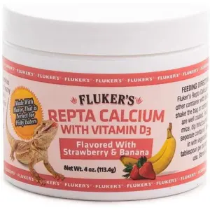 Fluker's Strawberry Banana Flavored Repta Calcium with D3 4 Ounce